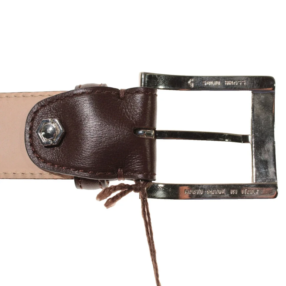 Di Bianco NWT Cut to Size Dress Belt In Solid Brown Leather One Size